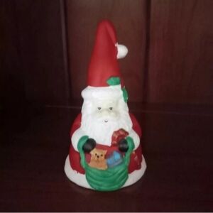 4" Traditional Painted Ceramic Santa Claus Christmas Bell